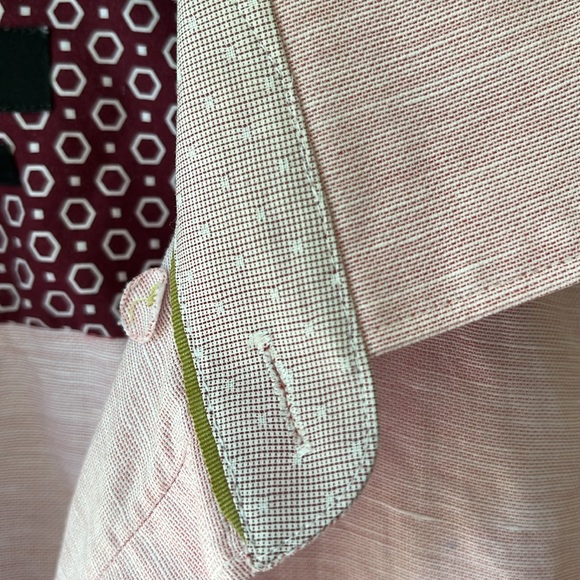 EUC Ted Baker linen blend button front light pink modern fit shirt - Picture 4 of 8